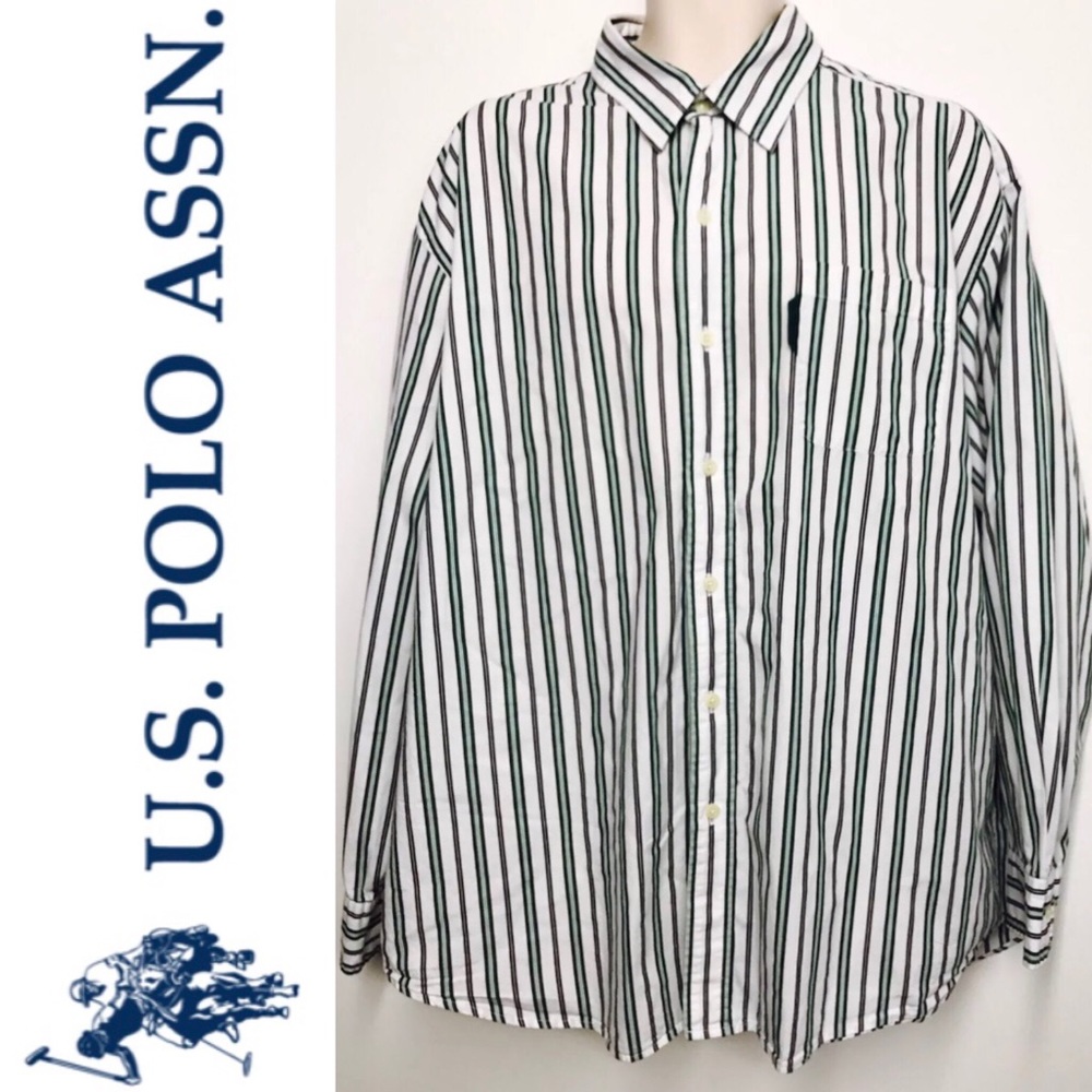 US POLO ASSN Striped Dress Shirt XL Button Down